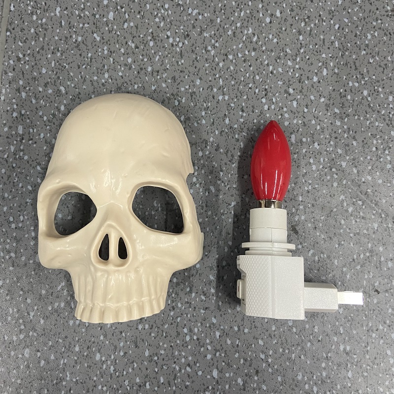 thumbnail image 2 of Lámpara Calavera Lámpara de calavera de Halloween Atmósfera de terror Aplique de pared para decoración del hogar (Skin US), 2 of 2