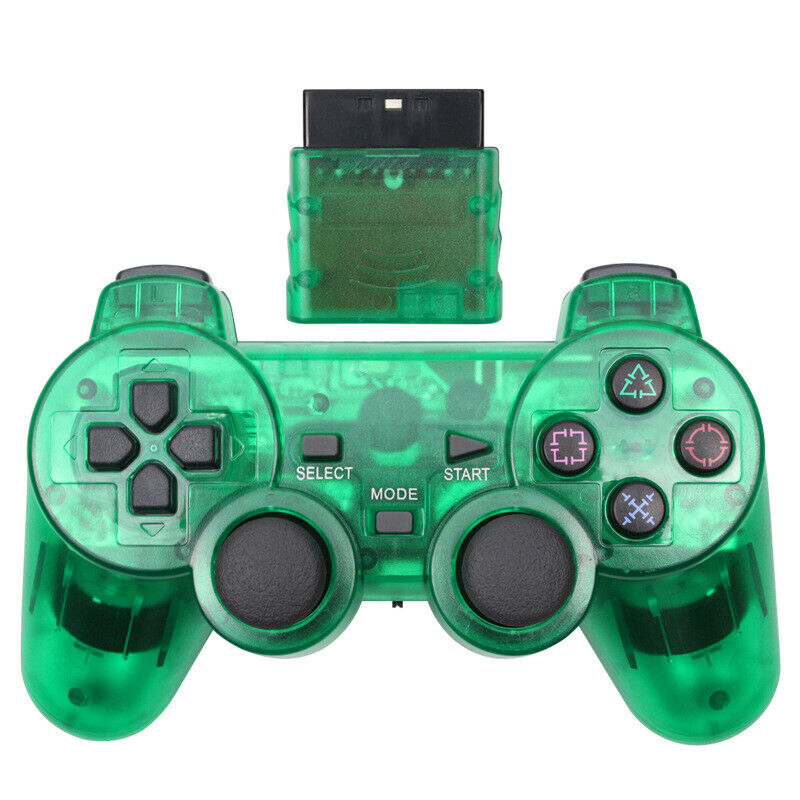 thumbnail image 2 of Controlador de juego inalámbrico Gamepad de doble vibración para PlayStation2 PS2 Verde, 2 of 2