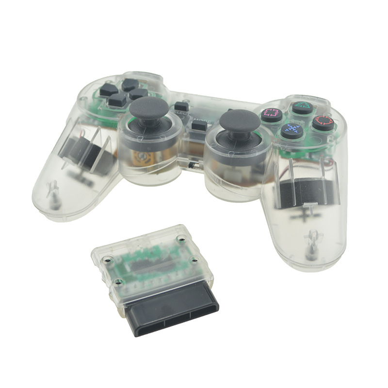 thumbnail image 2 of Controlador de juego inalámbrico Gamepad de doble vibración para PlayStation2 PS2 Blanco, 2 of 2
