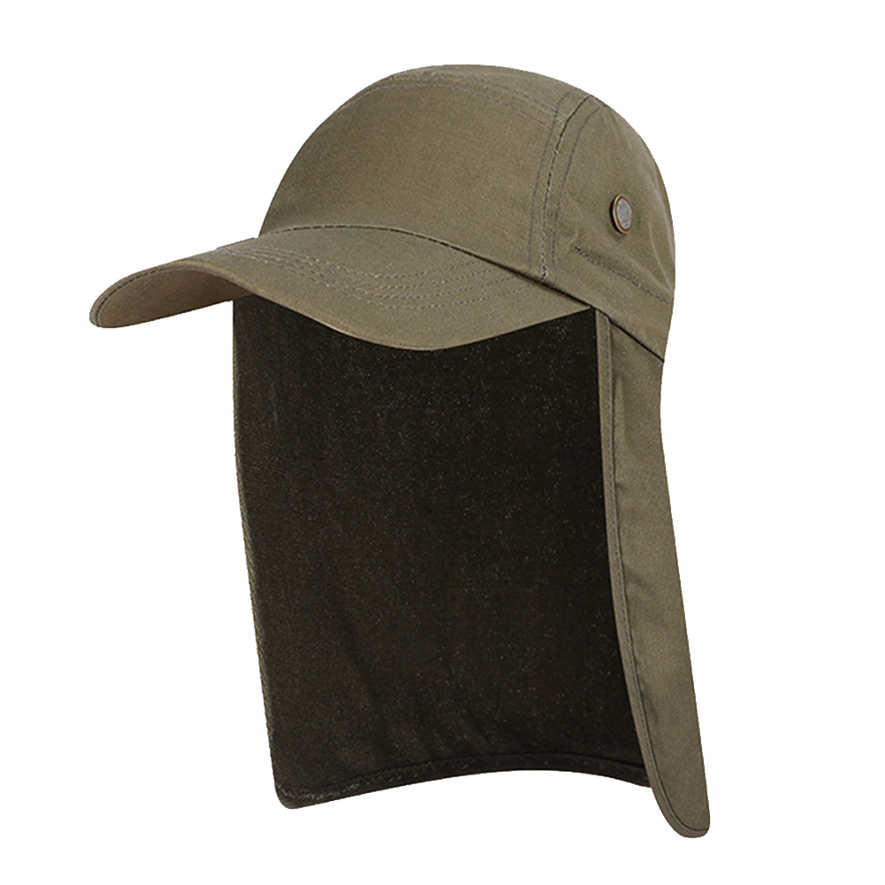 thumbnail image 2 of 4uds. Sombrero Unisex Fish Sun Visor Cap Sun Protect con Ear Neck Cover Army Green Green, 2 of 3