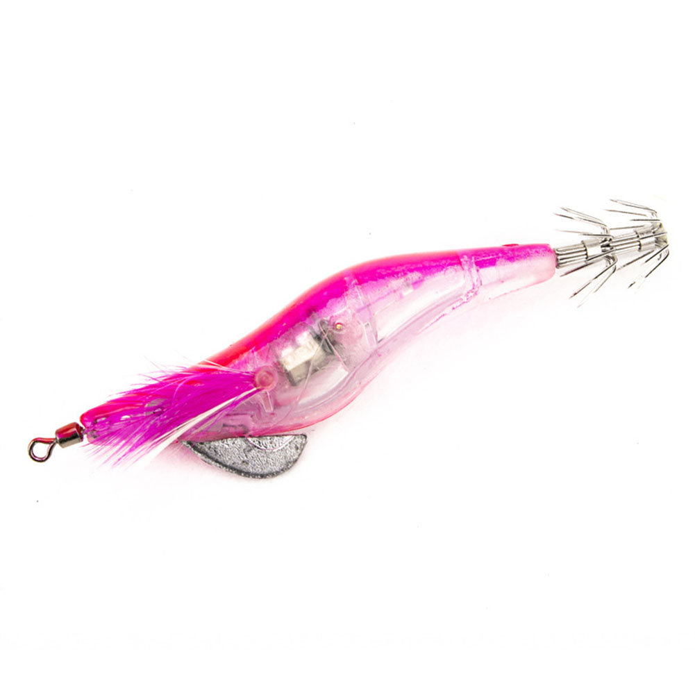 thumbnail image 3 of 30uds. Señuelo de pesca camarón LED electrónico calamar anzuelo aparejo rosa, 3 of 3