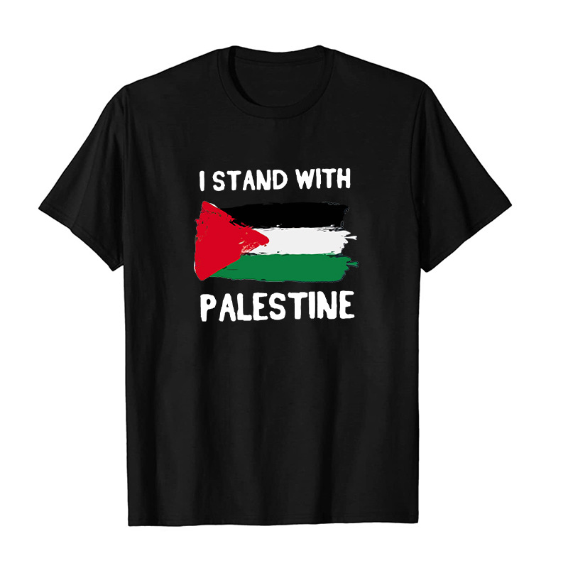 thumbnail image 2 of Camiseta Palestina Libre Color Sólido Camiseta Básica Cuello Redondo Niño Aldult Ropa, 2 of 2
