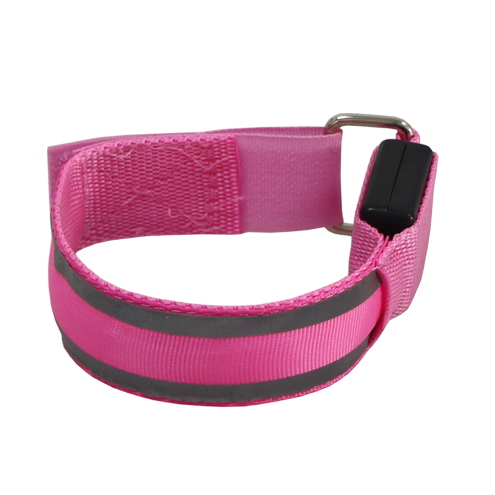 thumbnail image 2 of 2uds. Brazalete reflectante Luz LED Cinturón de seguridad Pulseras para correr de noche Rosa, 2 of 3