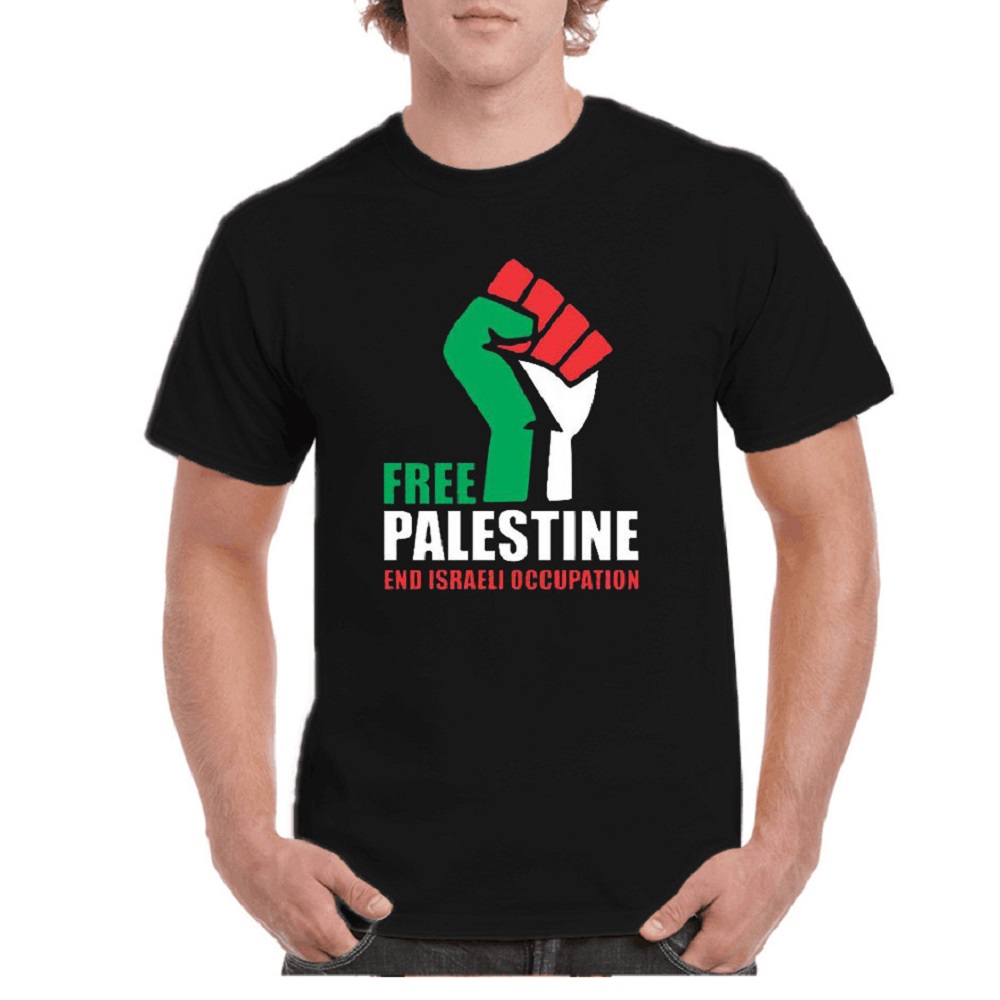 thumbnail image 2 of Palestina libre Gaza Libertad Paz Humanidad Top Camiseta blanca o negra para hombre (Negro S), 2 of 2
