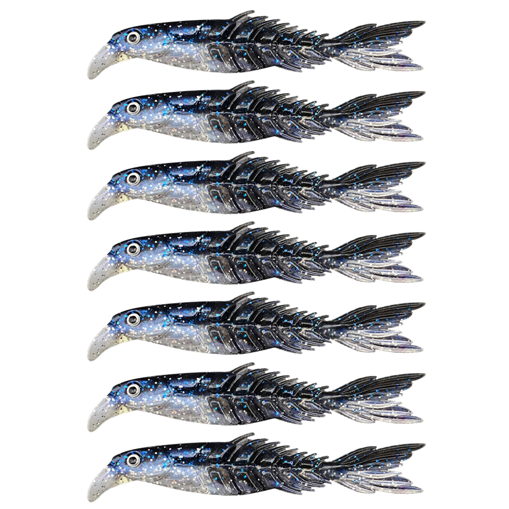 thumbnail image 3 of 8uds. Señuelo de pesca de pez de cola de tijeras multisección para agua salada (-) azul blanco 7 piezas, 3 of 3