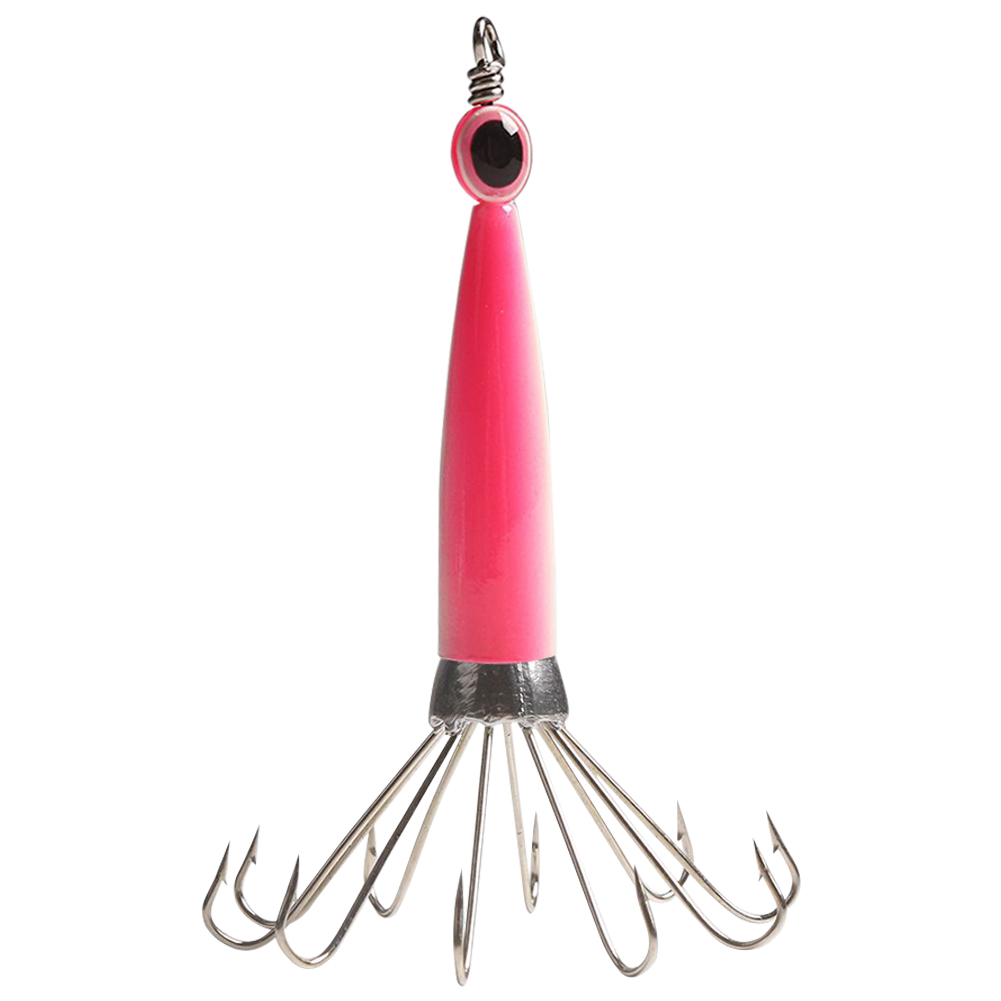 thumbnail image 3 of 3uds. Squid Jig Pesca Señuelo Gancho Pulpo Cebo duro artificial (luminoso 10 garra) Rosa, 3 of 3
