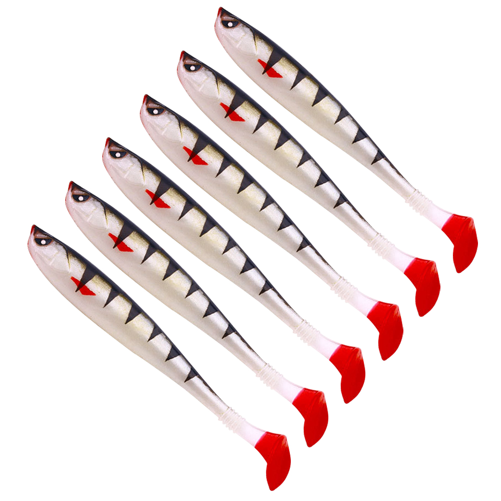thumbnail image 3 of 2uds. Cebo de cola en T Artificial suave, accesorios de pesca multifuncionales de 9cm, color negro, 6 uds., 3 of 3