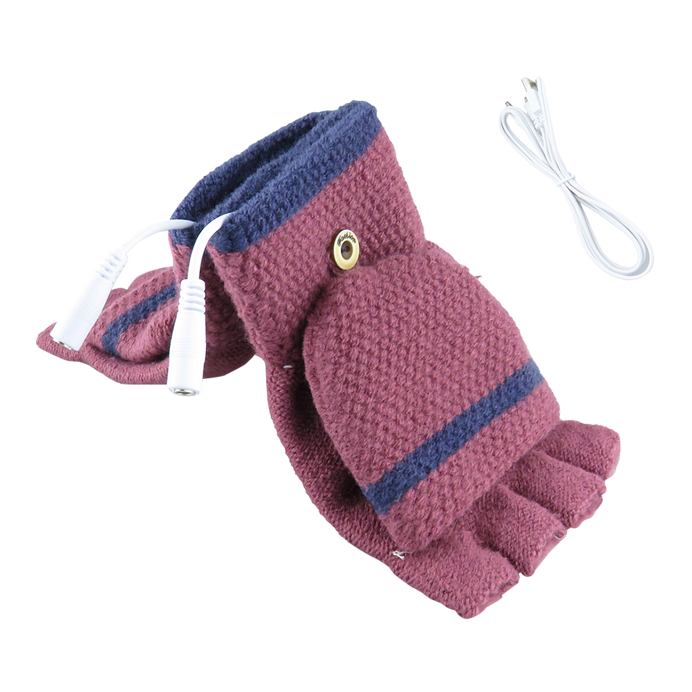thumbnail image 3 of 6uds. Guantes Térmicos Eléctricos Manoplas De Carga USB para Escalada Senderismo (Mujeres) Frijol Rojo Rojo, 3 of 3