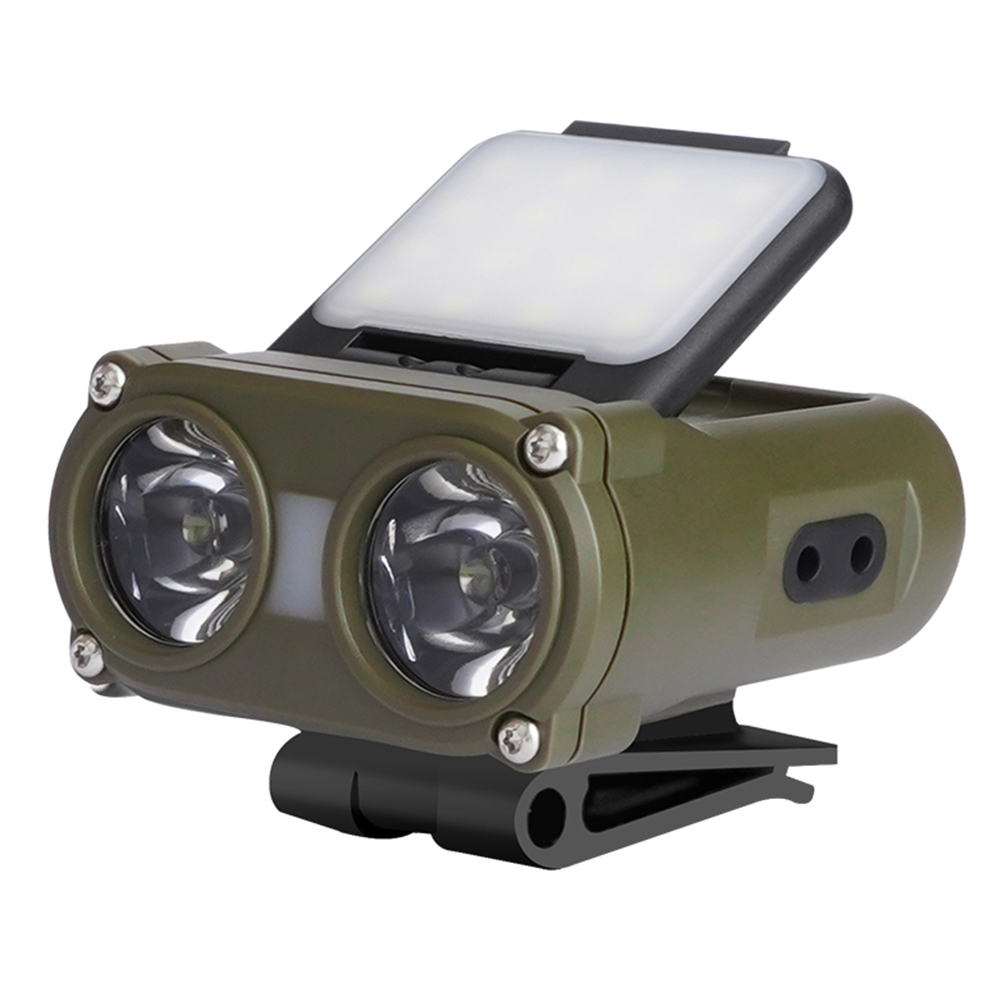 thumbnail image 3 of 5uds. Linterna frontal de inducción LED de 1200 mAh, 700 lm, tipo C, recargable, impermeable, verde militar, 3 of 3