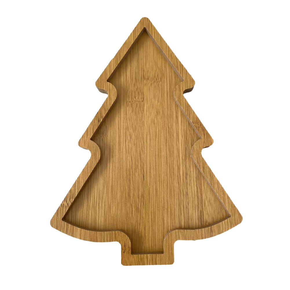 thumbnail image 2 of 3uds. Bandeja de madera para servir, bandeja para árbol de Navidad, plato para restaurante y hogar (árbol puntiagudo), 2 of 3