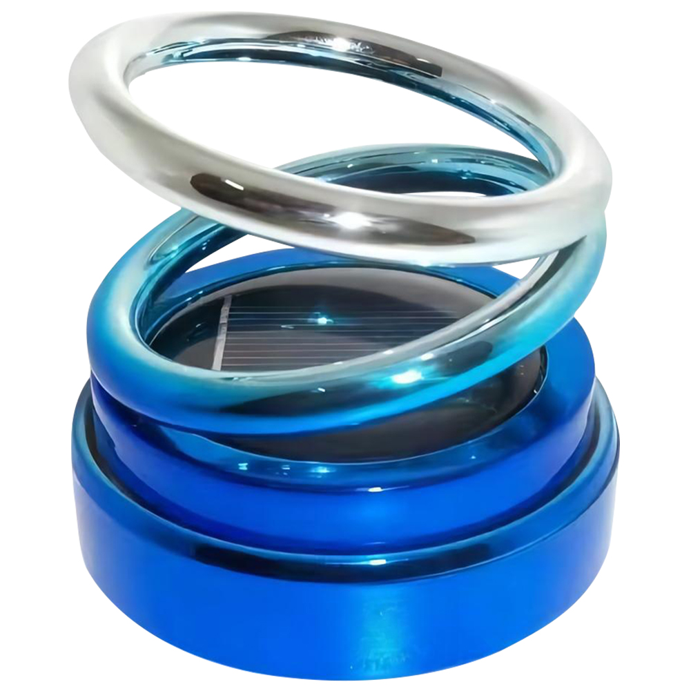 thumbnail image 3 of 5uds. Ambientador solar de doble anillo con rotación de fragancia de perfume para coche (azul degradado), 3 of 3
