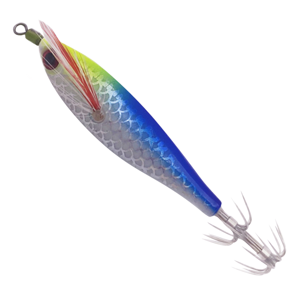 thumbnail image 3 of 6uds. Señuelo de pesca de camarones de madera con anzuelo de calamar para agua dulce y salada (estilo B), 3 of 3