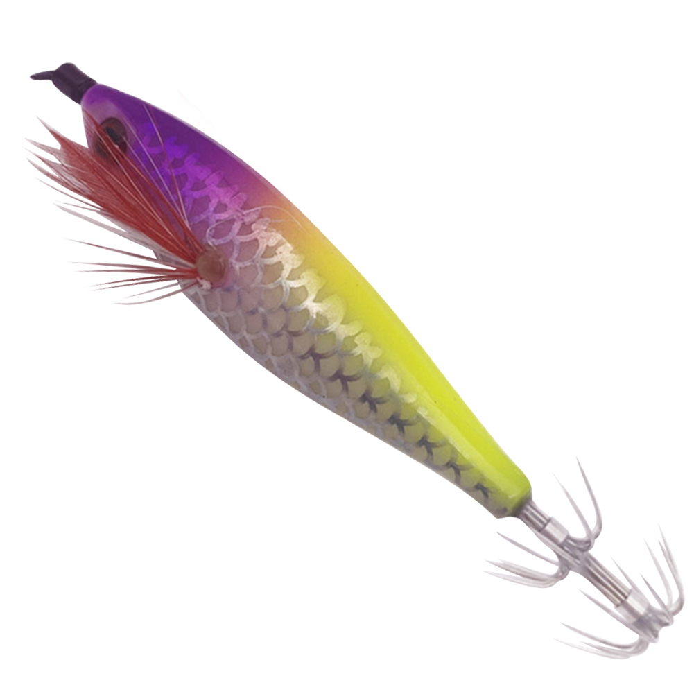 thumbnail image 3 of 5uds. Señuelo de pesca de camarones de madera con anzuelo de calamar para agua dulce y salada (estilo F), 3 of 3