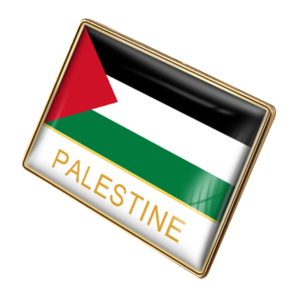 thumbnail image 2 of 50uds. Insignias de la bandera nacional de Palestina, insignia esmaltada de cristal, traje de recuerdo (32x23mm), 2 of 3