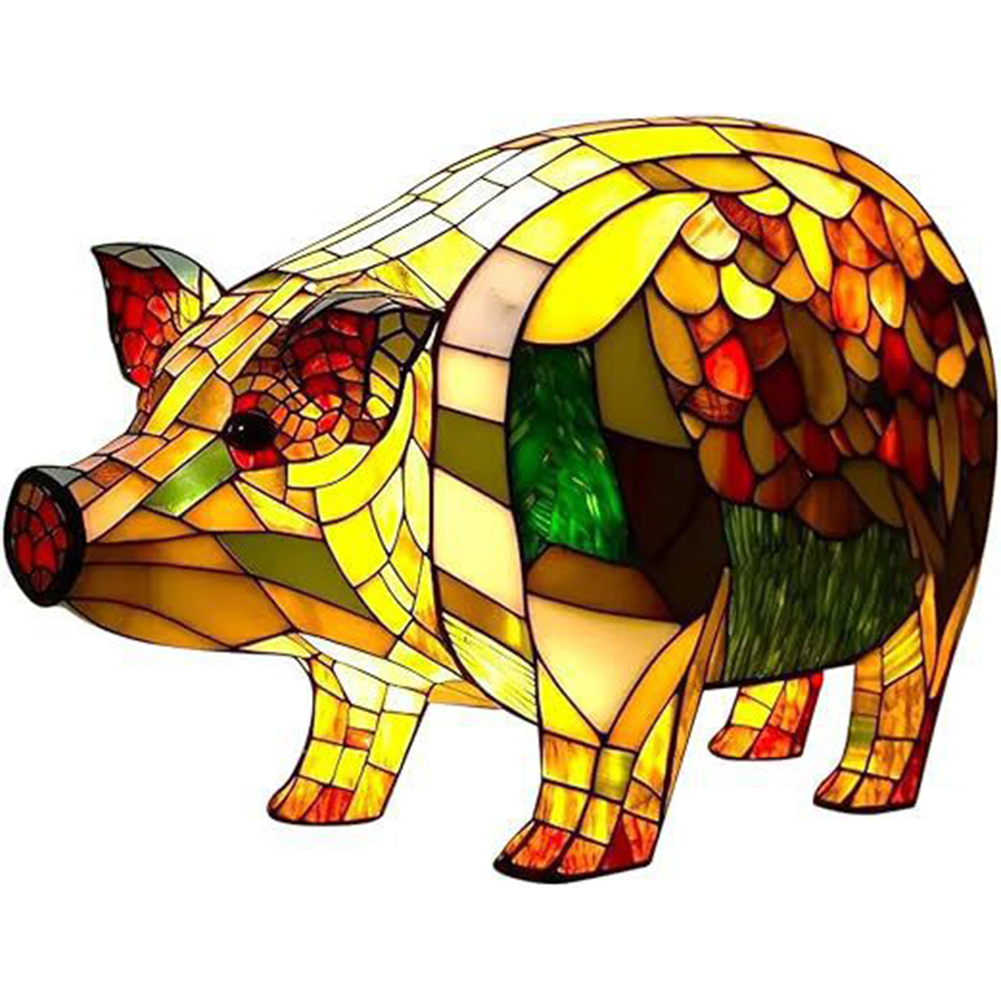 thumbnail image 2 of Lámpara de mesa animal Serie Lámpara de mesa teñida de resina para sala de estar Dormitorio Oficina (cerdo), 2 of 2