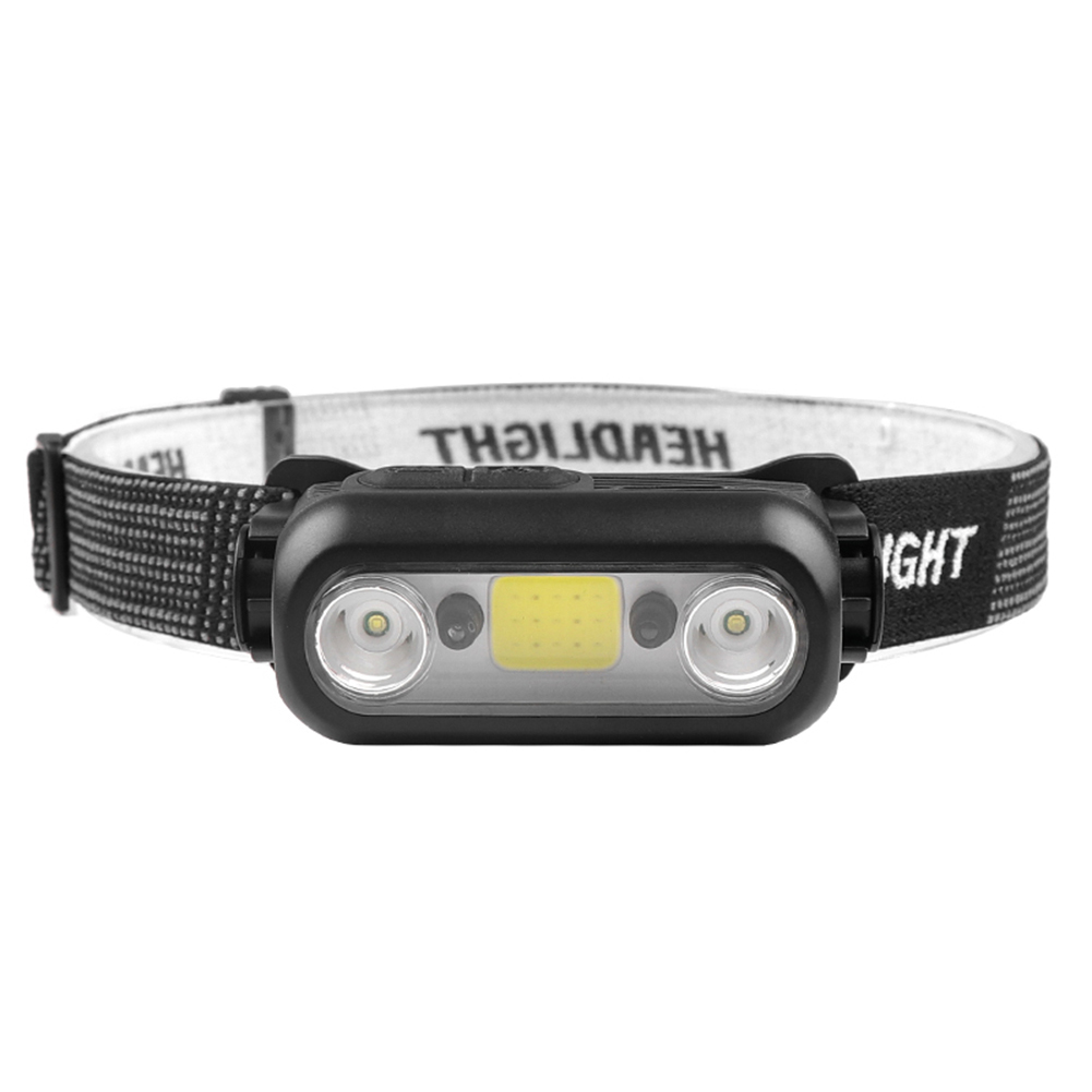 thumbnail image 2 of 2uds. Linterna LED para la frente, luces con sensor de movimiento para correr, ciclismo, pesca, negro, 2 of 3