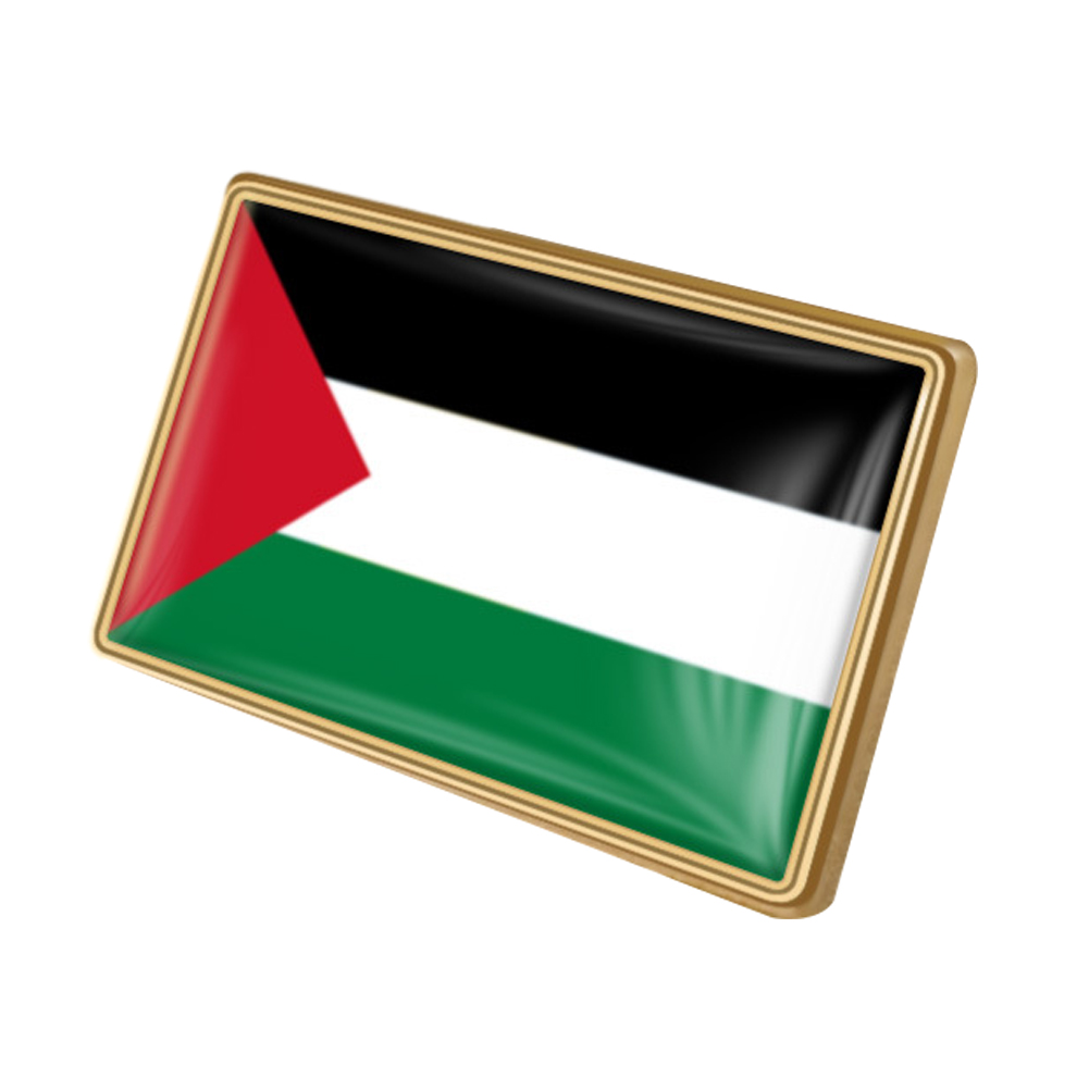 thumbnail image 3 of 40uds. Insignias de la bandera nacional de Palestina, insignia esmaltada de cristal, traje de recuerdo (25x15mm), 3 of 3