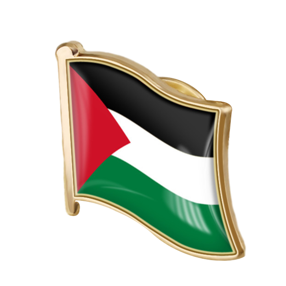 thumbnail image 3 of 40uds. Insignias de la bandera nacional de Palestina, insignia esmaltada de cristal, traje de recuerdo (19x18mm), 3 of 3