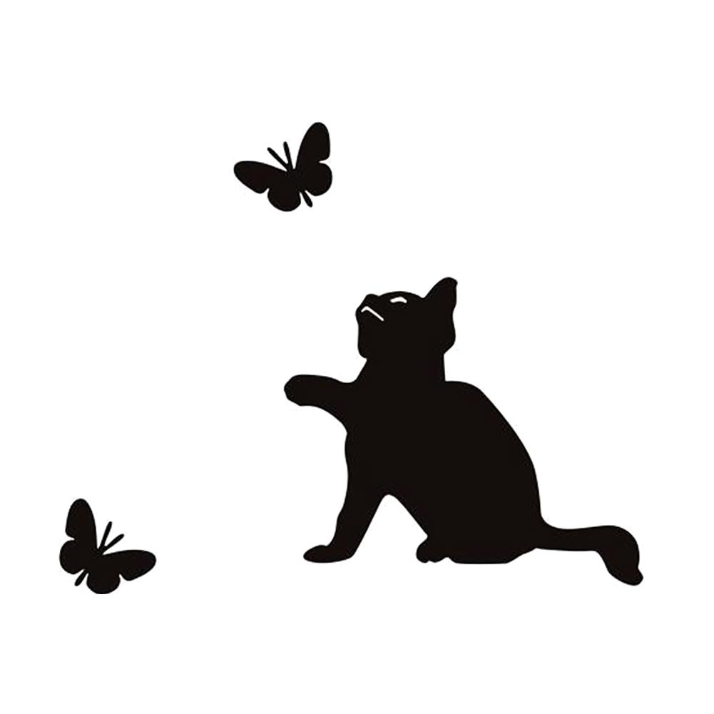 thumbnail image 2 of 2uds. Pegatinas de pared extraíbles autoadhesivas impermeables de PVC con estampado de mariposas y gatos, 2 of 3