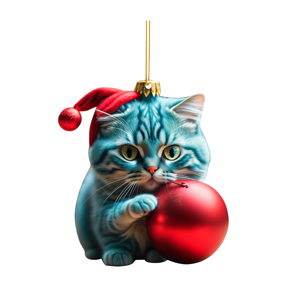 thumbnail image 2 of 4uds. Navidad lindo colgante gato adornos acrílico árbol coche colgante decoraciones (J), 2 of 3