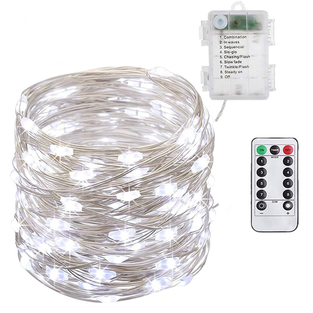 thumbnail image 3 of Lámpara de cadena LED impermeable IP65 con alambre de cobre y luz de hadas navideña WDOplteas luz blanca, 3 of 3
