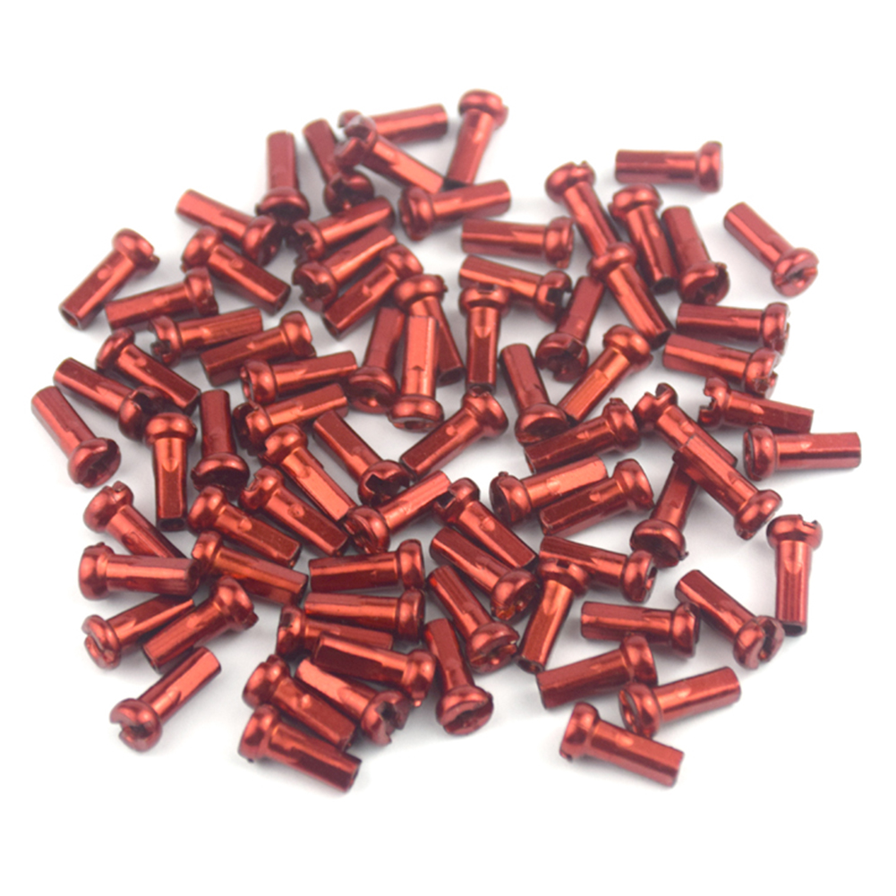 thumbnail image 2 of 2uds. Nipples Bike Metal para 14G 2mm Radios Mountain Cycling Parts Red 50pcs, 2 of 3