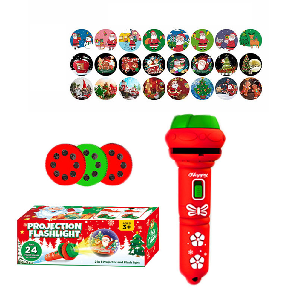 thumbnail image 3 of 2uds. Linterna con proyector de Papá Noel, el mejor regalo para niños mayores de 3 años (caja sellada roja), 3 of 3