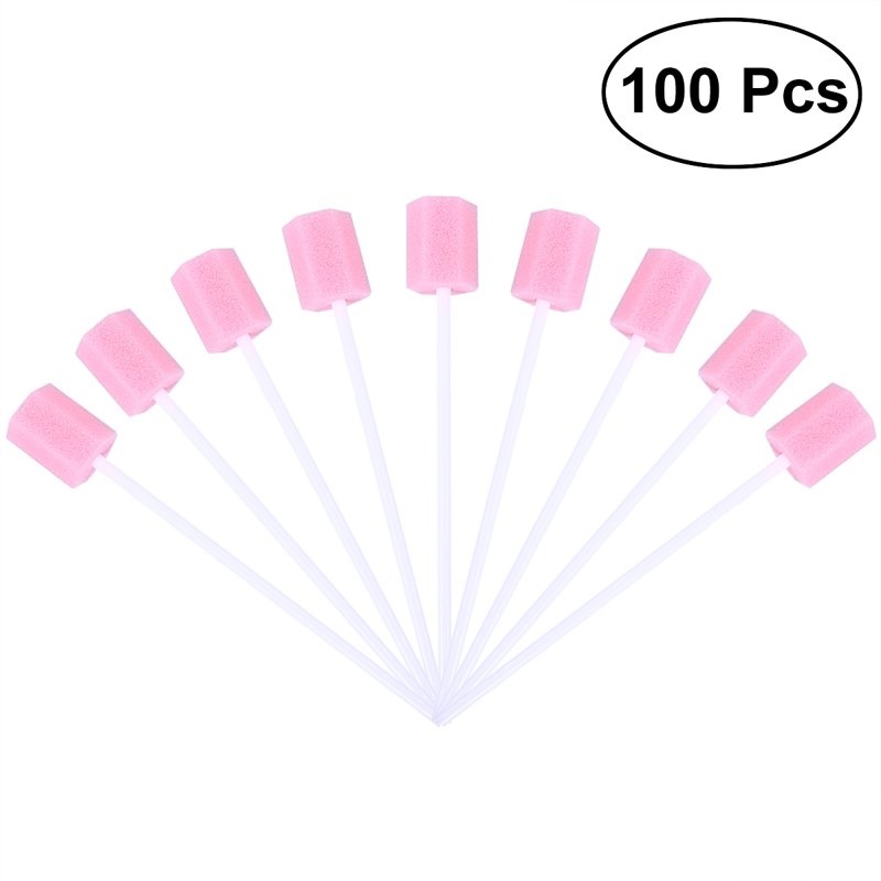 thumbnail image 2 of Hisopos De Esponja Hisopos De Esponja 100 unids/pack esponja desechable para el cuidado bucal esponja de limpieza dental con palo, 2 of 2