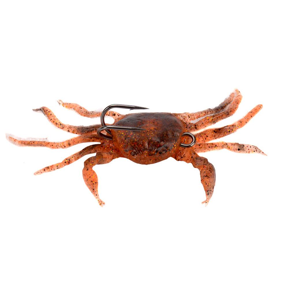 thumbnail image 2 of Señuelos de pesca artificiales de 10cm y 30g, cebo de pez suave de cangrejo con anzuelo (marrón rojo), 2 of 2